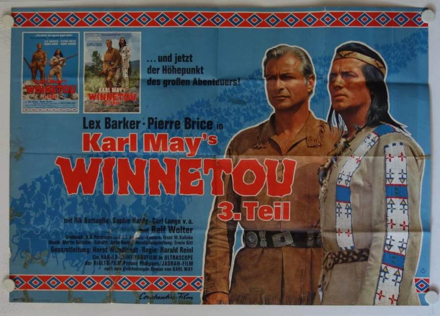 Winnetou 3 The Desperado Trail original release double-panel german movie poster